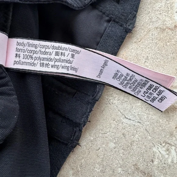 Victoria's Secret Dream Angels unlined black lace-up corset top, Size Large - Picture 10 of 12